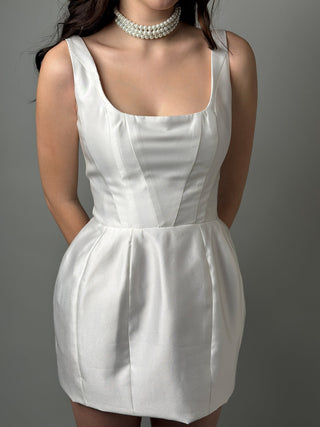 Short simple Mikado wedding dress