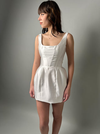 Kurzes schlichtes Mikado-Brautkleid Jasmine