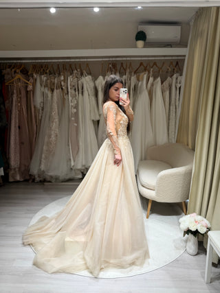 Clearance | Romantic A-line Gown in Gold
