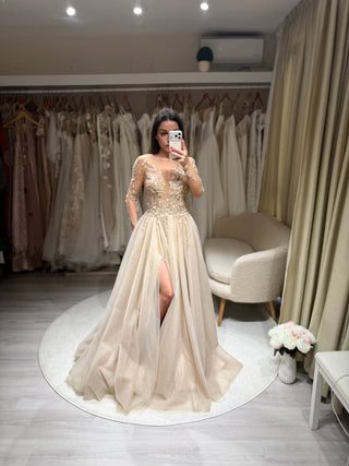 Clearance | Romantic A-line Gown in Gold