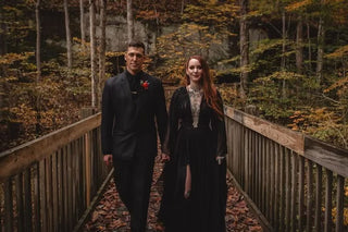 Feenhaftes Hexenkleid mit langen Ärmeln 