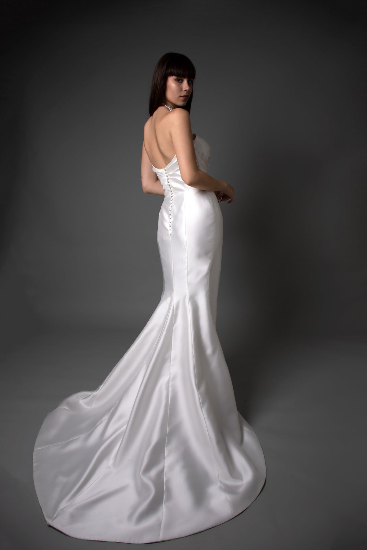 mikado mermaid wedding dress Elegant Mermaid Mikado Wedding Dress Belle with Detachable Train