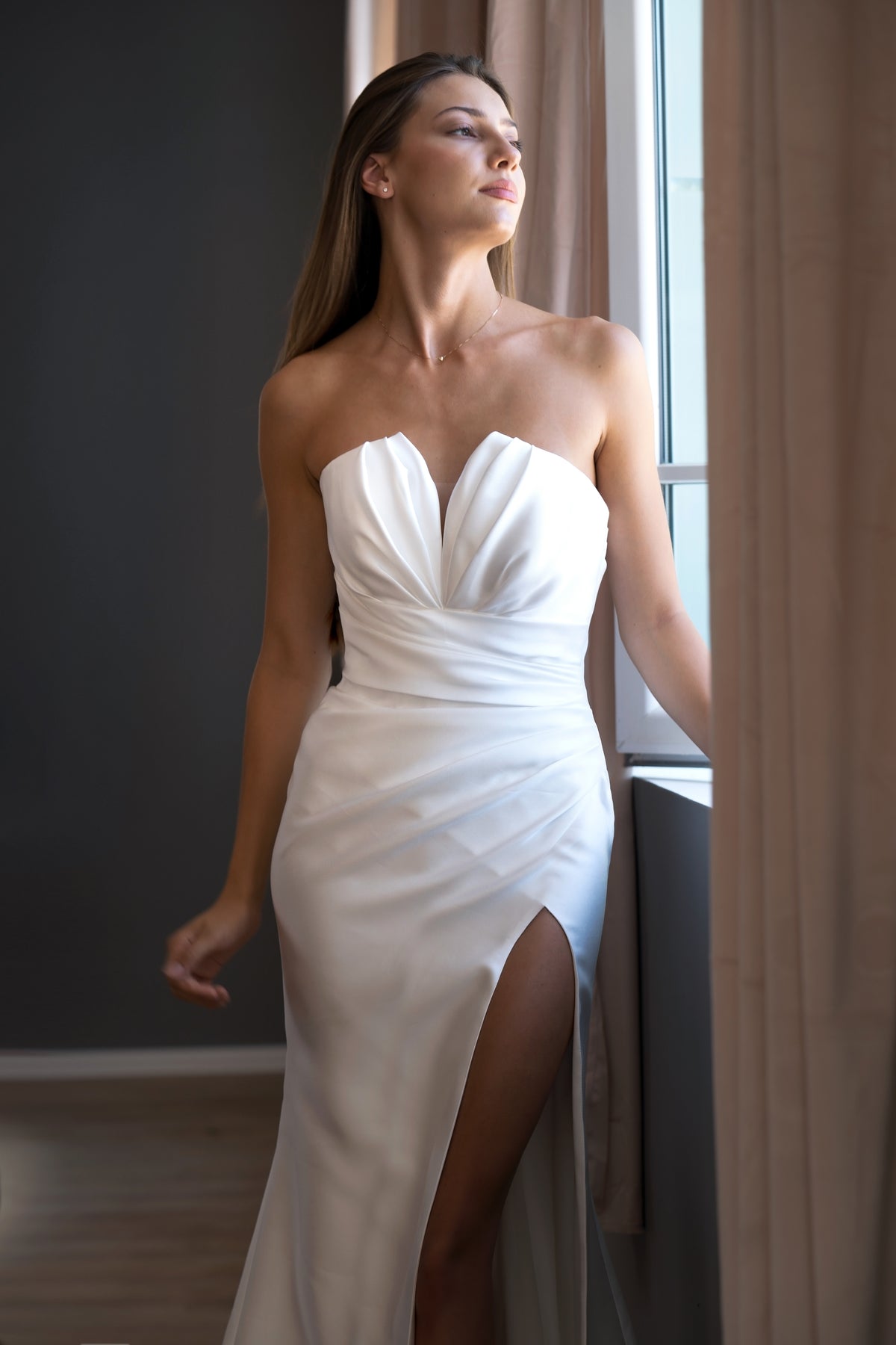 strapless mikado mermaid wedding dress Elegant Mermaid Mikado Wedding Dress Belle with Detachable Train
