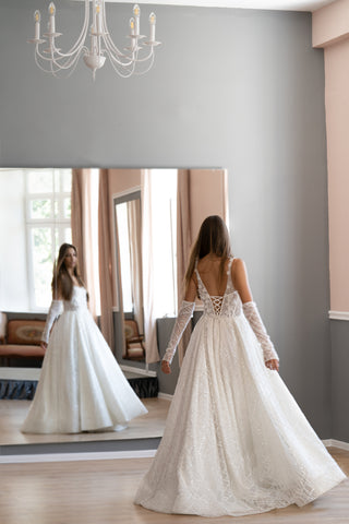 Modernes A-Linien-Brautkleid aus Spitze CELINE