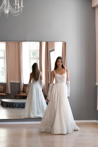 Modernes A-Linien-Brautkleid aus Spitze CELINE