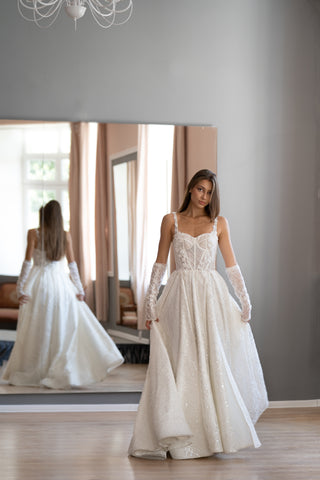 Modernes A-Linien-Brautkleid aus Spitze CELINE