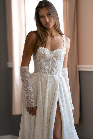 Modernes A-Linien-Brautkleid aus Spitze CELINE