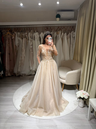 Clearance | Romantic A-line Gown in Gold