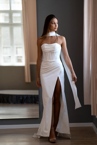Sleek Crepe Mermaid Wedding Dress Katrine