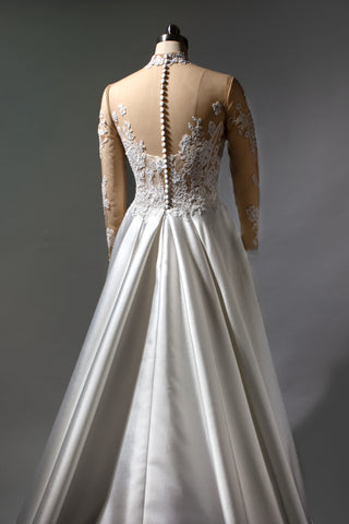Modest High Neck Lace Wedding Dress Long Sleeve Modest High Neck Lace Wedding Dress Long Sleeve