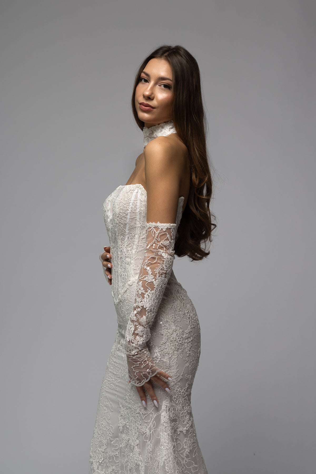Bespoke Strapless Lace Mermaid Wedding Dress - Aria