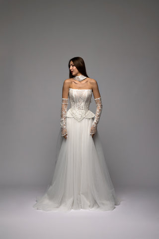 Lace Basque Waist Corset Tulle Skirt Bridal Set Harmony