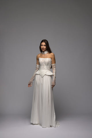 Chiffon A-line Bridal Skirt Lyre