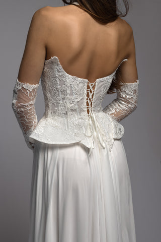 Lace Low Waist Corset Chiffon Skirt Two Piece Dress Lyre