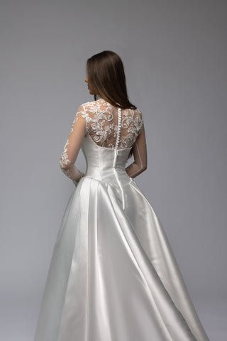 Mikado Basque Waist Ball Gown Wedding Dress Musica