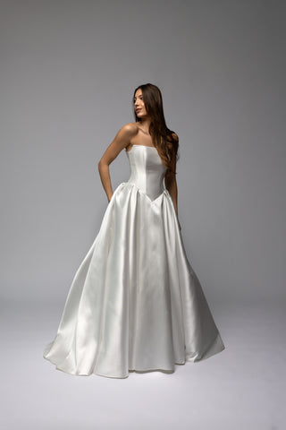 Mikado Basque Waist Ball Gown Wedding Dress Musica