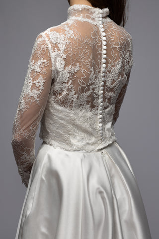 Minimalist Mikado Off Shoulder A-line Wedding Dress Note