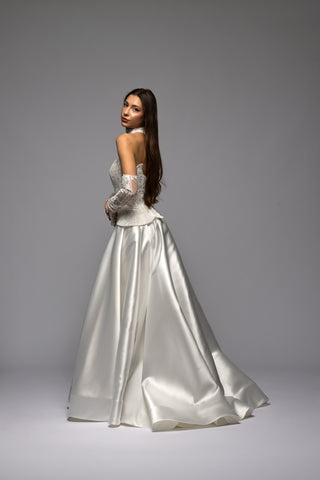 Lace Low Waist Corset Mikado Skirt Ball Gown Opera