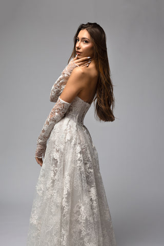 wedding dress long gloves Long Lace Gloves Sonata - Luxury Bridal Gloves