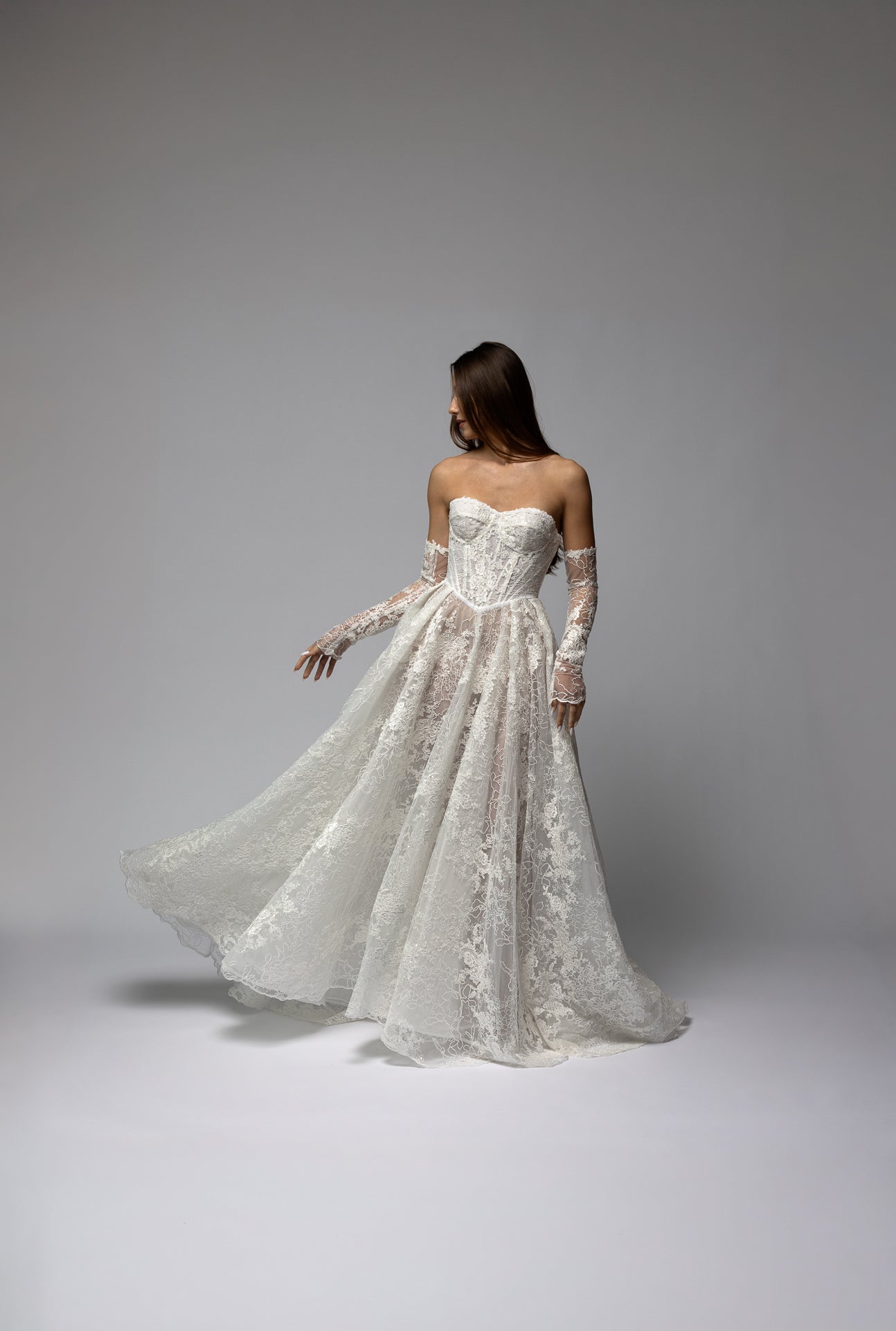Long Lace Gloves Sonata - Luxury Bridal Gloves
