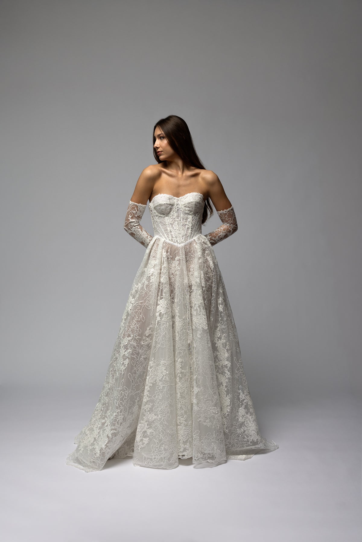 strapless open back dress Luxury Satin Wedding Dress With Court Train Elegant Boat Neck Princess –  Elleseal