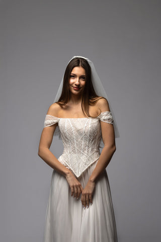 Beaded Off Shoulder Low Waist Corset Top Symphony
