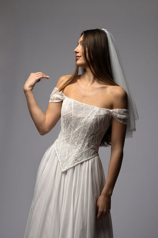 Beaded Off Shoulder Low Waist Corset Top Symphony