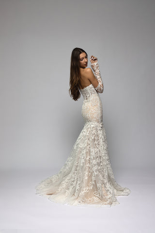 Embroidered Lace Mermaid Wedding Dress Tonika