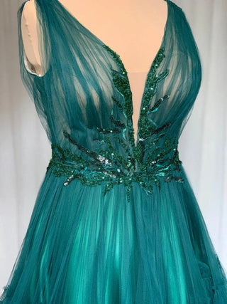 Fairytale Tulle Gown in green - Dioma Fashion