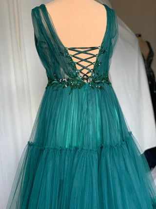 Fairytale Tulle Gown in green - Dioma Fashion