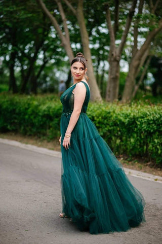 Fairytale Tulle Gown in green - Dioma Fashion