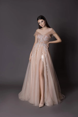 Lace Off The Shoulder Romantic Dress Tulle - Dioma Fashion