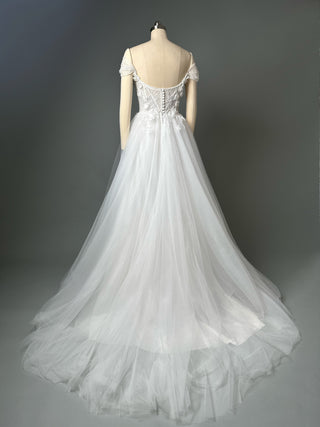 Luxury Floral Lace Wedding Dress A-line Off Shoulder - Dioma Fashion