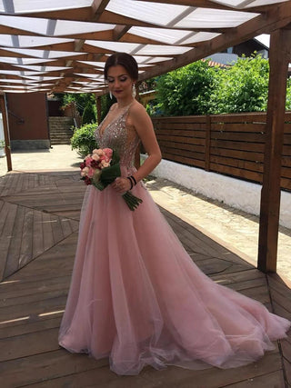 Sexy Open Back wedding dress deep V - Dioma Fashion
