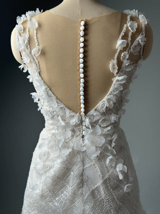 Short Floral Lace Wedding Dress Bridal Mini - Dioma Fashion