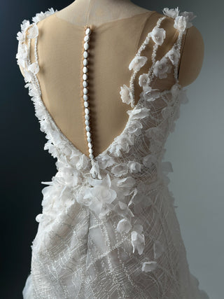 Short Floral Lace Wedding Dress Bridal Mini - Dioma Fashion