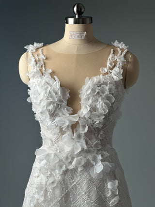 Short Floral Lace Wedding Dress Bridal Mini - Dioma Fashion