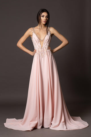 Unique Beaded wedding dress in pink - Dioma Fashion