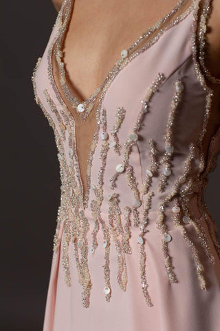 Unique Beaded wedding dress in pink - Dioma Fashion