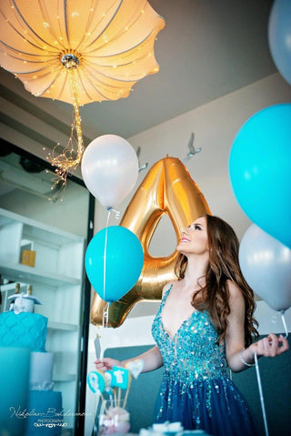 Unique Sexy Beaded Gown with Deep V Neck - Dioma Fashion